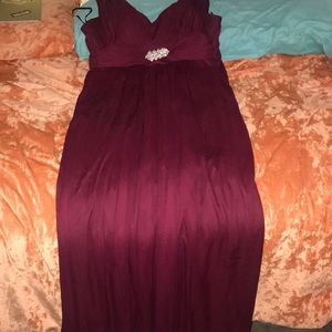 maroon bridesmaid dress